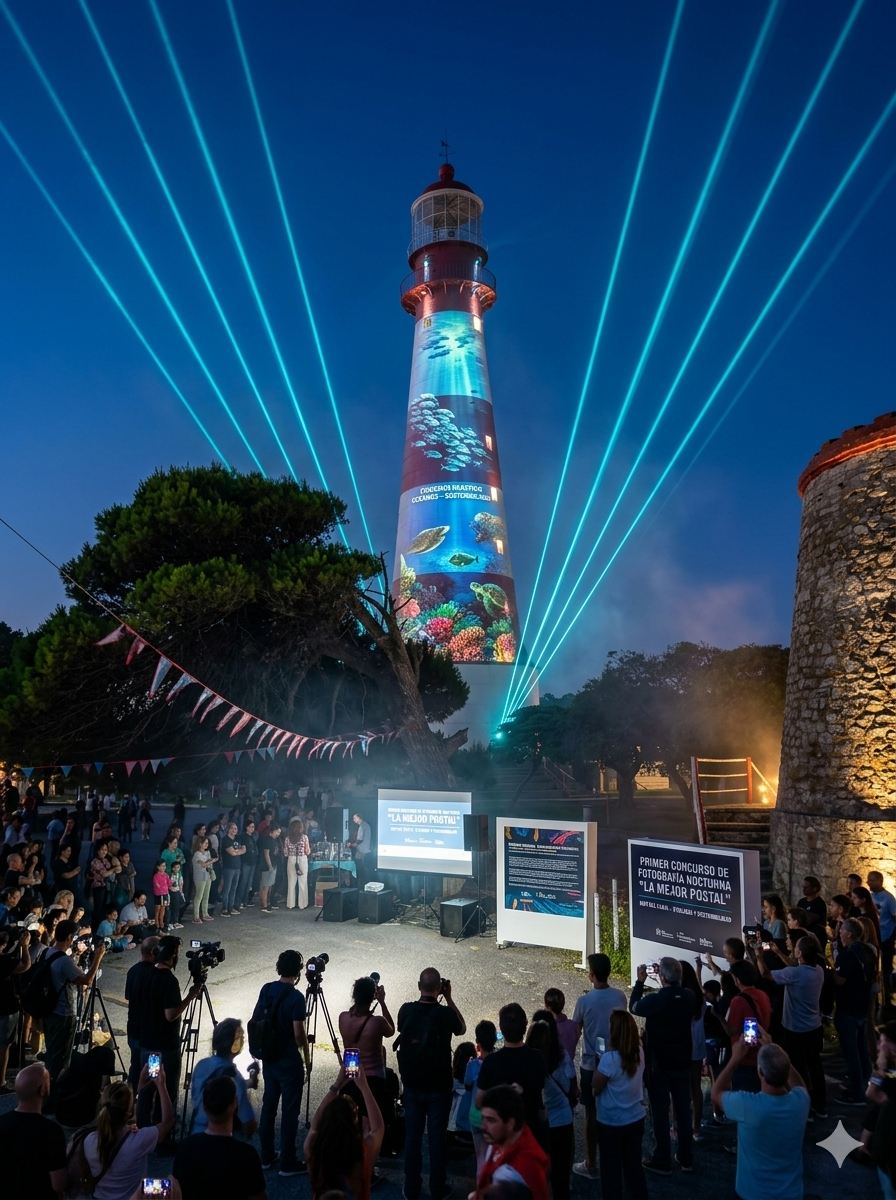 Render: proyección sobre el Faro de Mar del Plata