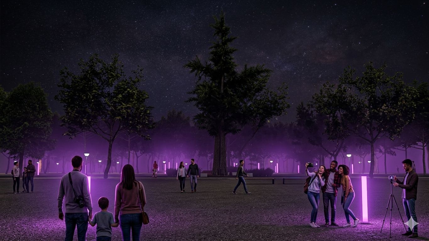 Render de bosque de luz